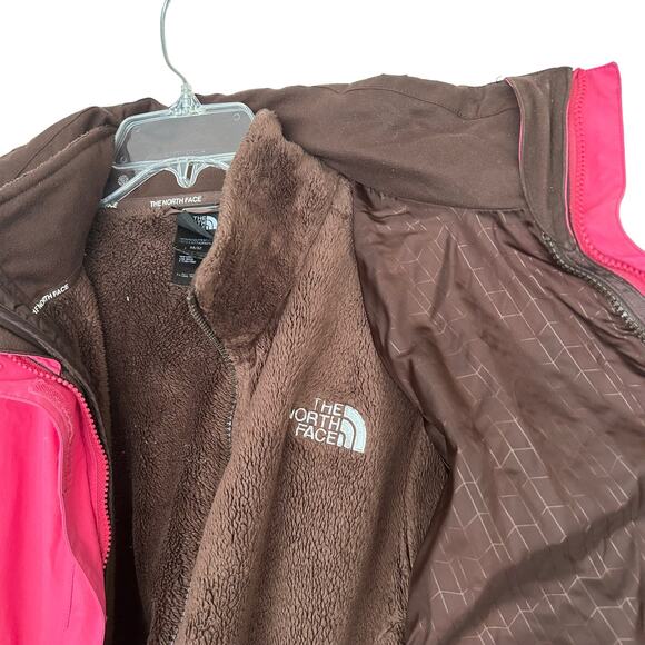 The North Face Hyvent 3 in 1 Pink Brown Jacket Sz M - Picture 8 of 9